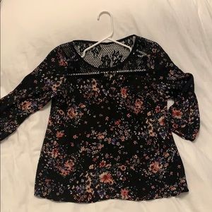 Black Floral Blouse